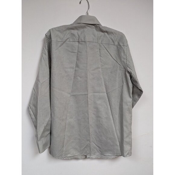 Kenneth Cole Mens Size Regular 15 1/2 Long Sleeve 32-33 Button Shirt Green Plaid - Picture 2 of 4